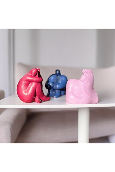 Mes Reves Soyut Düşünen Insan 3'lü Set, Ev Dekorasyonu, Masa Süslemesi Heykel...