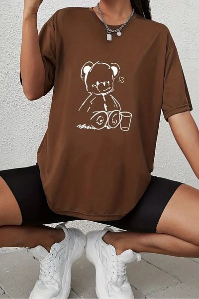 MODAGEN Μπλουζάκι Unisex Teddy Bear με στάμπα Oversize