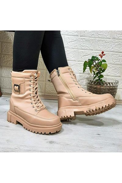 Twingo 900 Mink Color Fur Lined Zippered Boots
