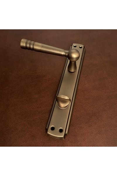 KOLDOOR Ottoman Matte Antique Yellow Bravo Mirrored WC Bathroom Door Handle Left Basar 1 Set