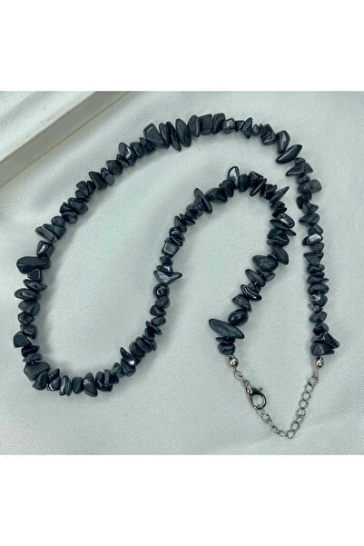 Elifsu Jewelry قلادة من حجر الهيماتيت المكسور من الحجر الطبيعي