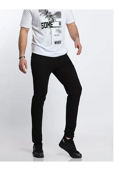 FUNSTYLE Ανδρικό παντελόνι casual μαύρο ίσιο