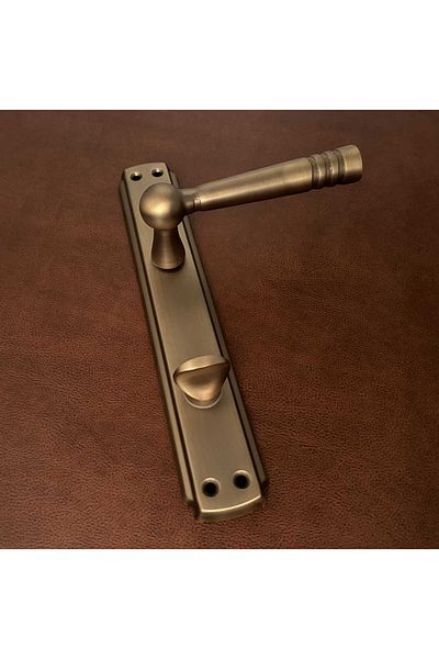 KOLDOOR Ottoman Matte Antique Yellow Bravo Mirrored WC Bathroom Door Handle Right Pushes 1 Set