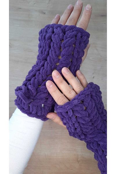 Alize Puffy Hand Knitted Gloves