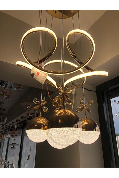 HİLALSAN Hilalsan Modern Gold Led Avize 7751G 120cm - 50cm