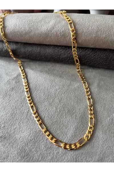 sorti takı aksesuar 14 Ayar Altın Kaplama İnce Figaro Erkek Zincir Kolye