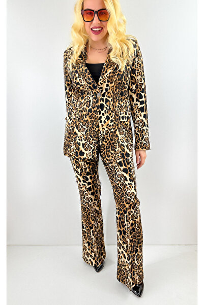 Modaonna Leopard print jacket pants set