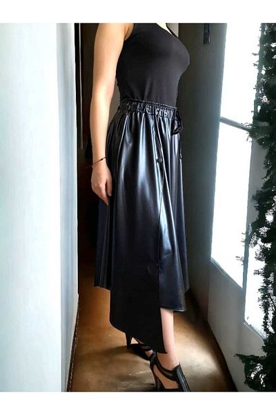 BEBE PLUS Leather Asymmetrical Cut Skirt
