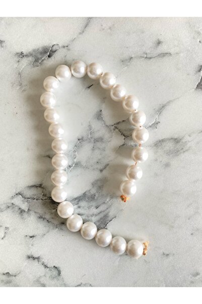 Nonno dekor 14 mm Beyaz Renk Plastik inci Boncuk, İnci Boncuk Aksesuar Yapım Boncuğu İstiridye Vazo Boncuğu