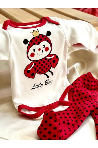 Zuff Baby UNISEX BABY RED LADY BEETLE BOTTOM SET 3 SET