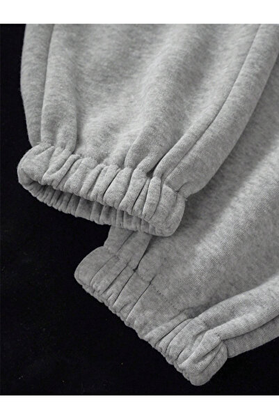 Revasser Unisex Kadın/Erkek 2'li Düz Özel Renkli Jogger Eşofman Altı