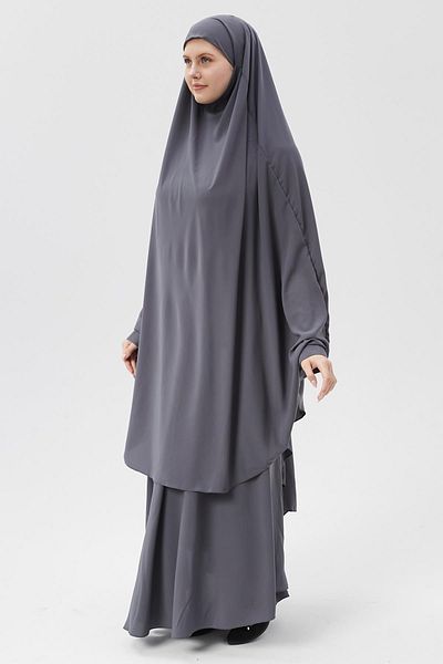Altobeh Γυναικείο σετ σεντόνια Hijab Medina Silk με πέπλο σουφλέ και καπνιστή φούστα