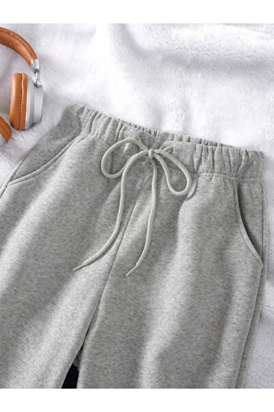 Revasser Unisex Kadın/Erkek 2'li Düz Özel Renkli Jogger Eşofman Altı