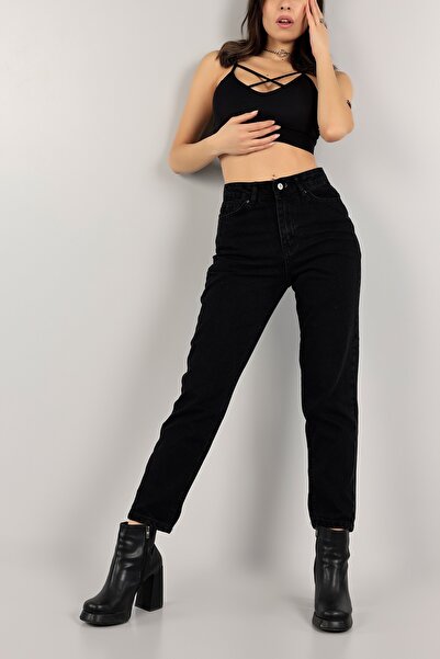 BROSERER Adrian ženske crne mama Sa likrom Visok struk pantalone MOMJEAN