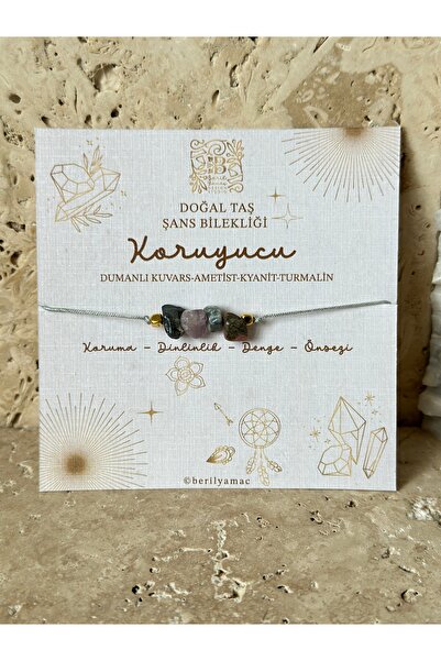 Beril Yamaç Design Studio Protective Good Wish Card Gift Natural Stone Bracelet