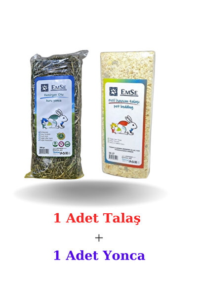 EMSE Doğal Kemirgen Otu yonca Kemirgen Talaşı Tavşan Ginepig Hamster 1 li set