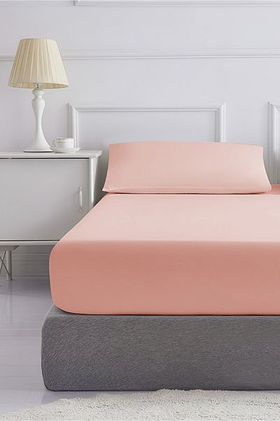 Mercury Salmon Elastic Sheet Set 1 Pillowcase| Single 100x200 Cotton Sheet Set