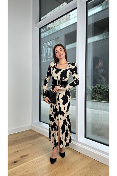 şems fashion new season crinkle viscose fabric dress long dress dress