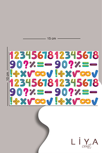 LiyaCraft 80 Adet Karışık Rakamlar Sticker Seti Planner Ajanda Bullet Journal...