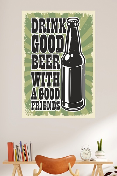 LİPYOS Ρετρό αφίσα από ξύλο MDF 3 mm με θέμα το ποτό