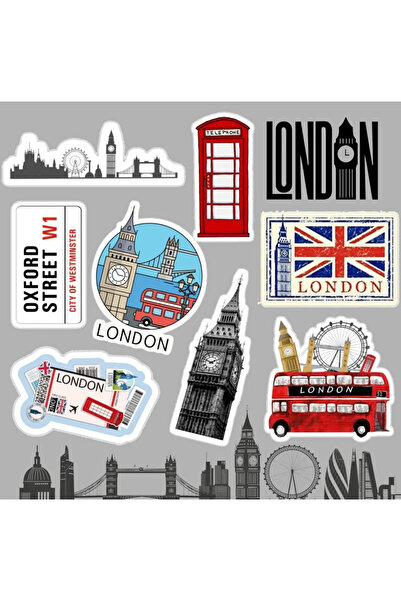 Pufidik London Sticker Seti | Laptop Notebook Telefon Etiket