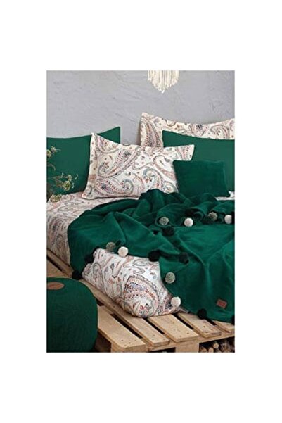 İyi Geceler İstanbul Iyi Geceler Istanbul Tek Kişilik Battaniyeli Nevresim Takımı Set Boho Chic Zümrüt Yeşili