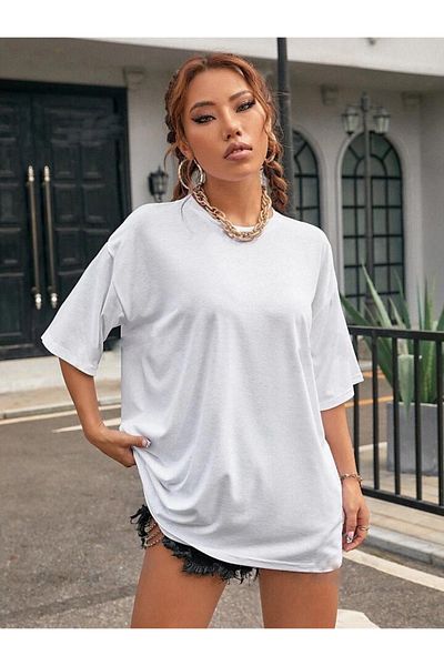 AFROGİYİM Γυναικείο μπλουζάκι Do What Printed Oversize χτενισμένο βαμβακερό