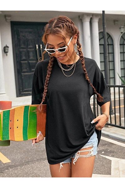 AFROGİYİM Γυναικείο μπλουζάκι Do What Printed Oversize χτενισμένο βαμβακερό