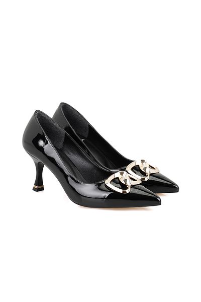 Desa Rush Black Women's Buckle Stiletto Heels