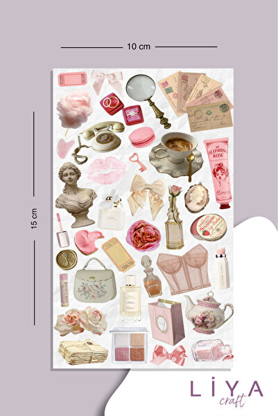 LiyaCraft Girl Aksesuar Sticker Seti Planner Ajanda Bullet Journal İçin Uygun...