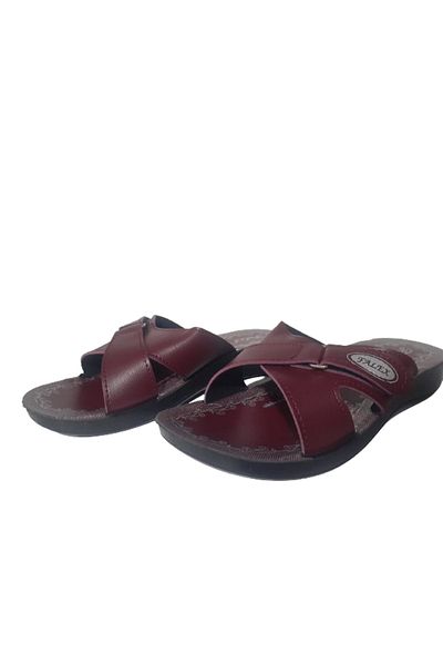 FALEX Papuci ortopedici pentru femei cu velcro burgundy - Design casual elegant FLXX54-12