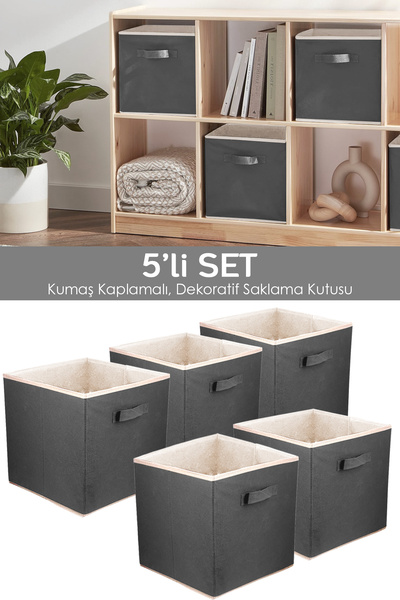 Meleni Home 5'li Dolap Içi Düzenleyici , Çamaşır Oyuncak Saklama Kutusu Sepet Organizer 33x30x30