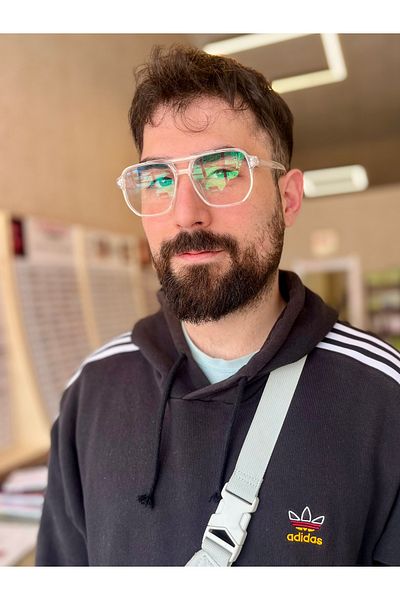 Castello Bone, Pilot Model, Transparent, Numberless Blue Light Protection Glasses