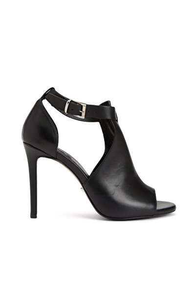 Network Siyah Kadın Deri Sandalet