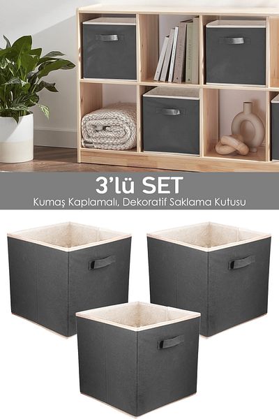 Meleni Home 3-Piece Closet Organizer, Laundry Toy Storage Box Basket Organizer 33x30x30