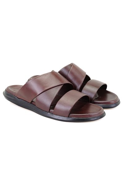 Desa Evelin Brown Men's Leather Slippers