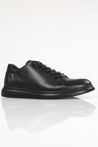 Marcanoon Pantofi casual pentru bărbați din piele naturală cu șireturi din cauciuc