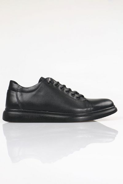Marcanoon Pantofi casual pentru bărbați din piele naturală cu șireturi din cauciuc