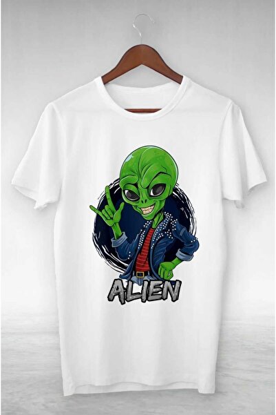 PERISENSE تي شيرت كبير الحجم مطبوع عليه كائن فضائي للنساء والرجال للجنسين