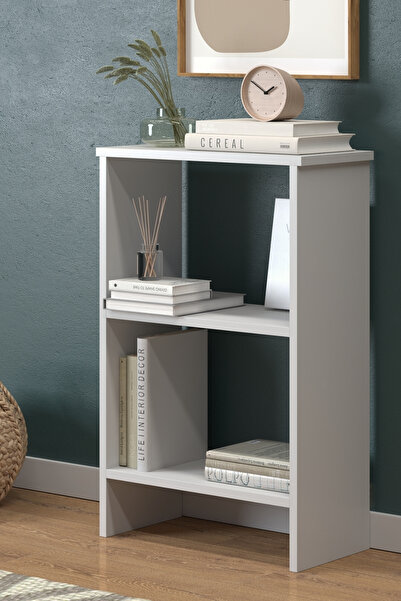 Monte Sehpa Fora Midi Kitaplık 3 Raflı Dekoratif Kitaplık Dosya Kitap Rafı Ofis Ev Rafı Kitap Raf