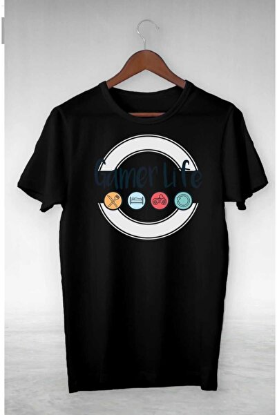 PERISENSE Tricou oversize imprimat unisex femei bărbați Gamer Life