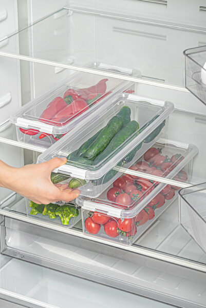 Vienev Σετ 4 ψηλών δοχείων αποθήκευσης με κλειδωμένο καπάκι 2x (2,5 ΛΙΤΡΑ ΚΕΝΟ) 2x (3,5 ΛΙΤΡΑ ΚΕΝΟ)