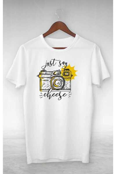 PERISENSE Tricou oversize, unisex, femei, bărbați, Just Say Cheese