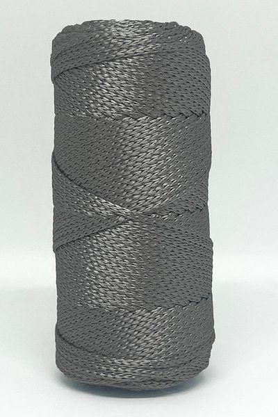 Bolanzoo 2 Pieces 100gr Polyester Macrame Silver 3mm Knitting Yarn