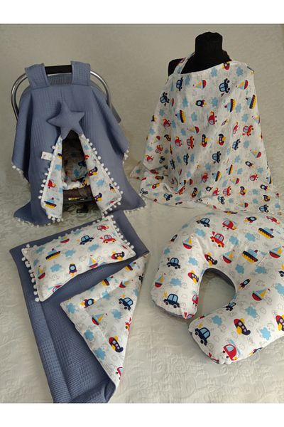 Wenaris double-sided Stroller Cover Stroller Cushion Breastfeeding bib Breastfeeding pillow Underlay and pillow