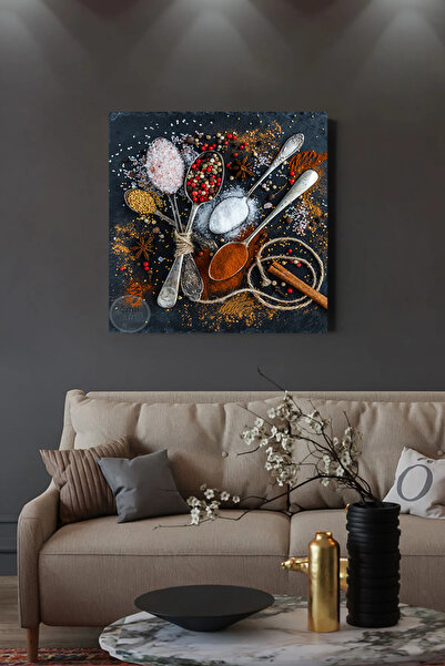 EMİLART Özel Tasarım Baharatlık Modern HD Kalite Kanvas Tablo Cafe Restaurant...