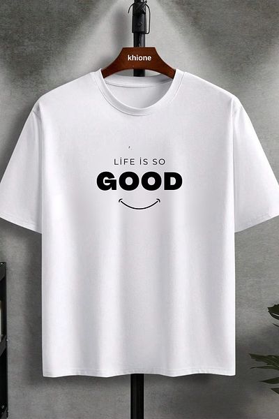Khione Μπλουζάκι Unisex Design Life is So Good με στάμπα 100% βαμβάκι