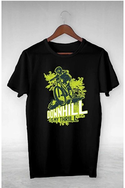 PERISENSE Tricou supradimensionat unisex, femei, bărbați, Downhill Is My Thrill
