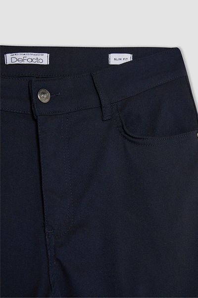 DeFacto Sommer-Chino-Canvas-Hose, schmale Passform, schmale Passform, schmales Bein mit Taschen, T1055az24sp
