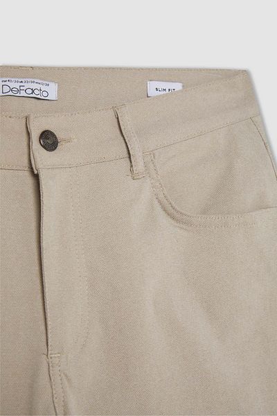 DeFacto Chino Canvas-Hose, schmale Passform, schmale Passform, schmales Bein mit Taschen, T1055az24sp